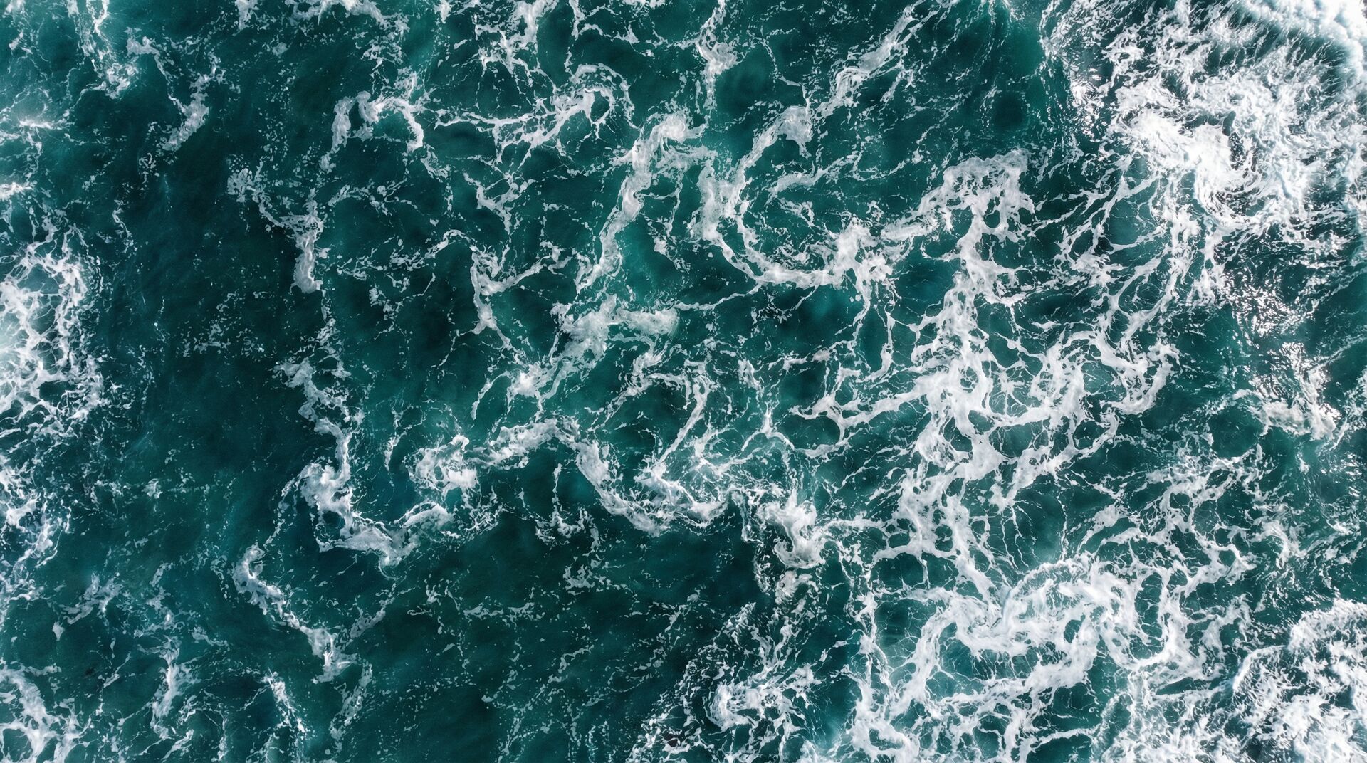 Aerial view of turquoise ocean water